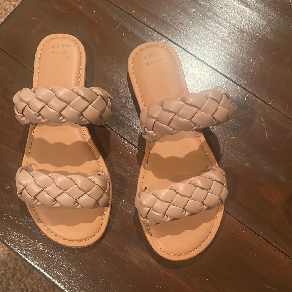 a new day Beige Braided Sandals